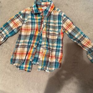 Carter's Red and Orange Button Down Shirt Casual Plaid